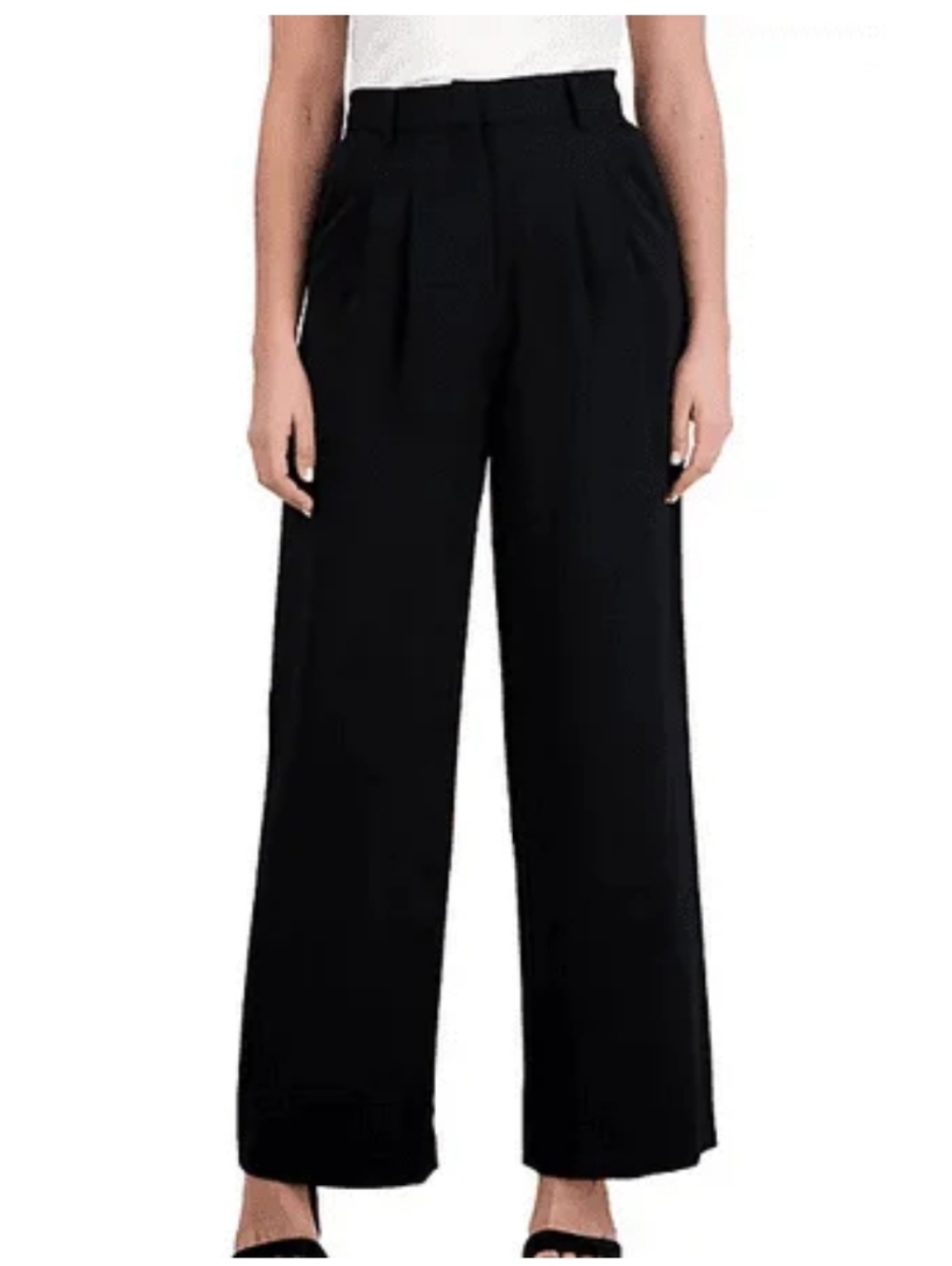 French Connection New Women's Wide Leg Trouser in Black Size XXL